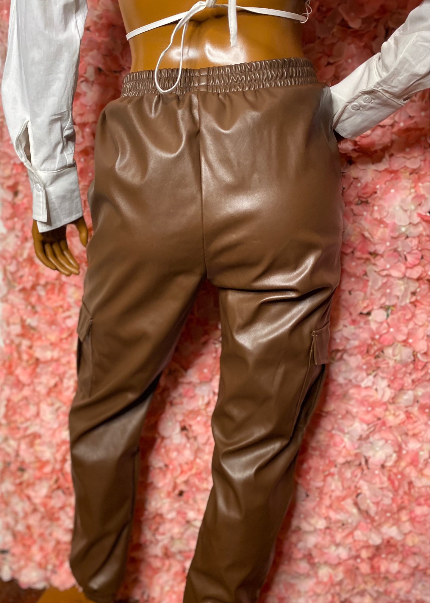 Faux Leather Joggers