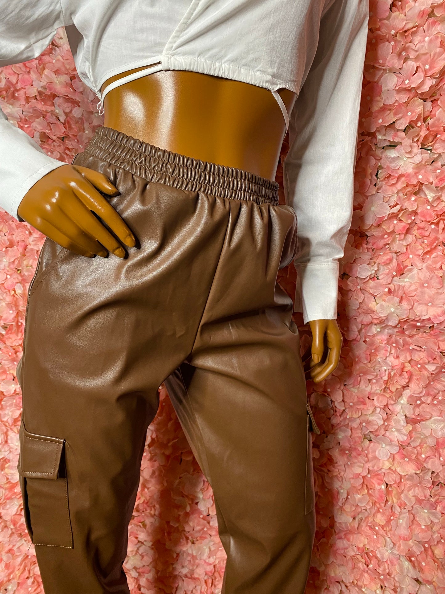 Faux Leather Joggers